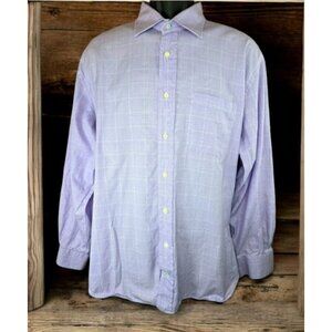 Peter Millar Mens Crown Purple Dress Shirt 17 -Large